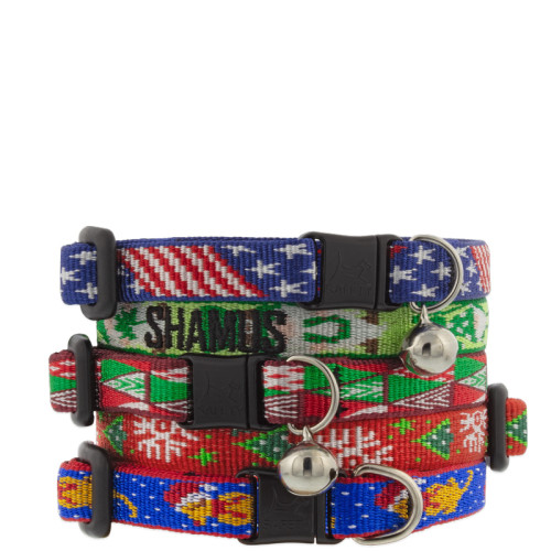 Holiday Cat Collars with safety breakaway buckle. Assorted designs from our Holiday Collection.